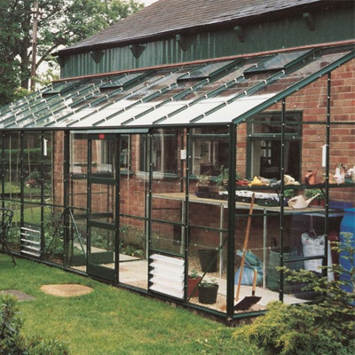 6x8 Elite Kensington Lean To Aluminium Finish greenhouse