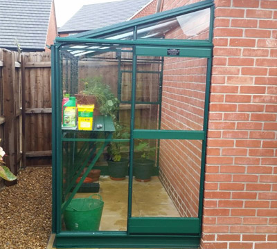 low height lean to greenhouse