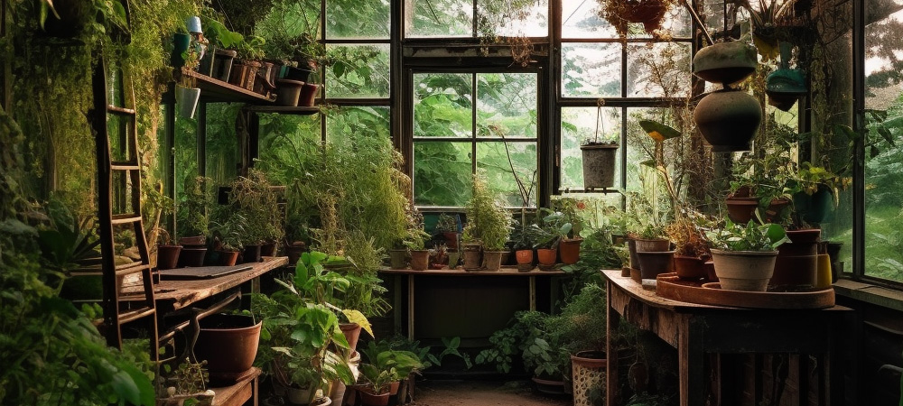 greenhouse full of plants