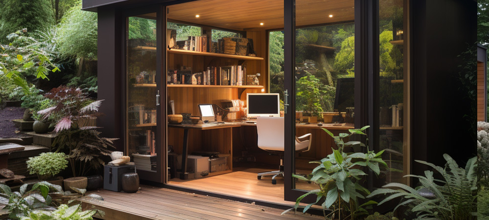home office in garden
