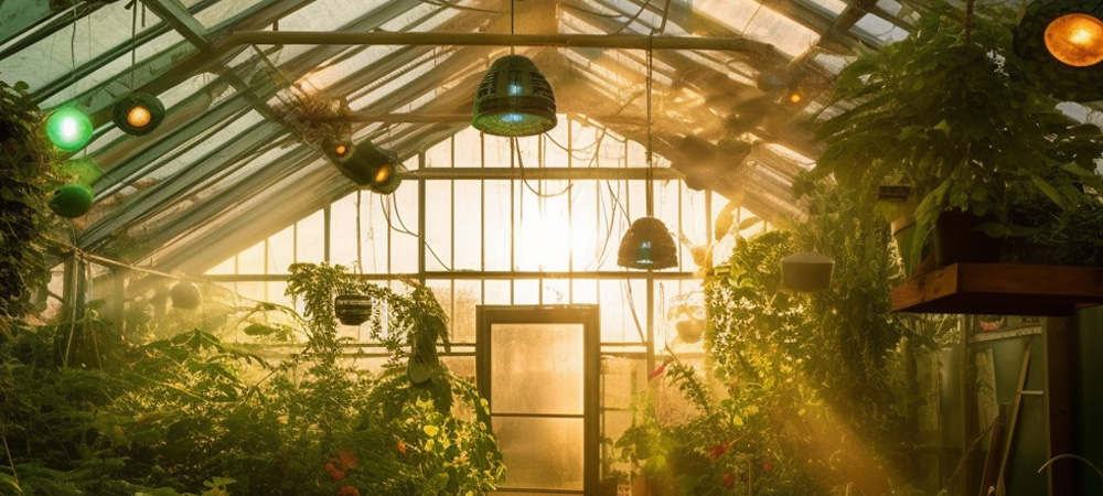 solar lights in greenhouse