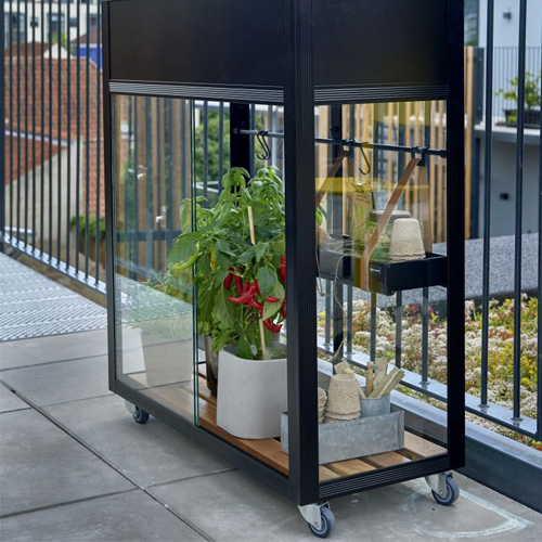 juliana vertical greenhouse on balcony