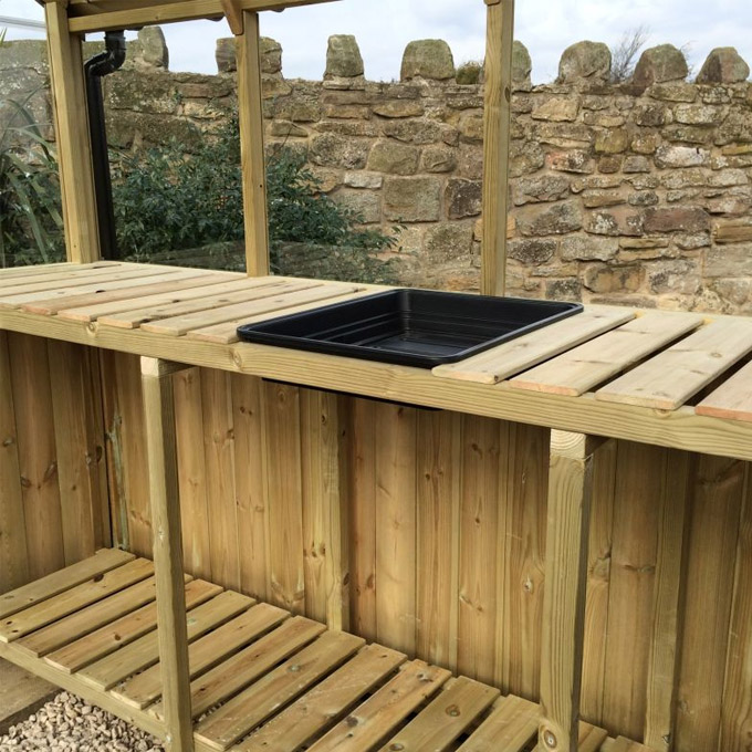 potting shed potting table area