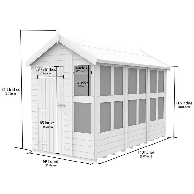 Modular 6x12 Wooden Apex Potting Shed