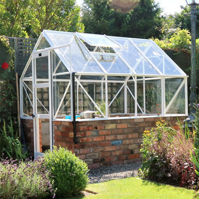 6x8 Elite Featured Dwarf Wall Painted Finish greenhouse