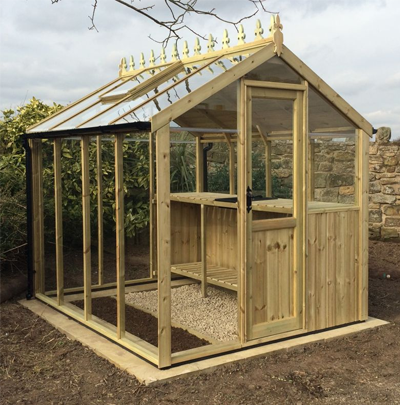 wooden potting shed greenhouse